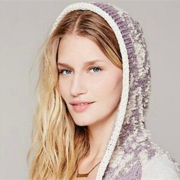 Free People White Moon Hooded Cardigan Sweater - Picture 9 of 10